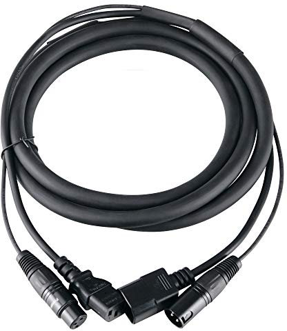 Showlite Pronomic Stage IECD-2.5 DMX Cable Híbrido C/DMX (Cable combinado para alimentación y señal DMX, longitud: 2,5 m) Negro