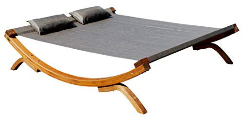 ASS ALEOS. XXL Sonnenliege Doppelliege SAONA-BRAUN/Bronze OD Holz Lärche extrabreite Liegefläche für 2 Personen