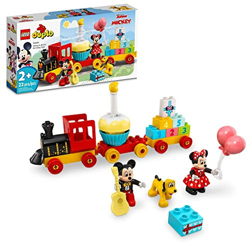 LEGO DUPLO Disney Mickey & Minnie Birthday Train 10941 Kids’ Birthday Number Train; Learning and Building Playset, New 2021 (22 Pieces)