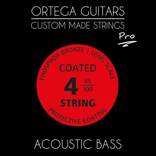 Ortega Guitars Saitensatz für 4-Saitige Long Scale Bass - Phosphor Bronze | Custom Made Strings, Pro Series, ABP-4