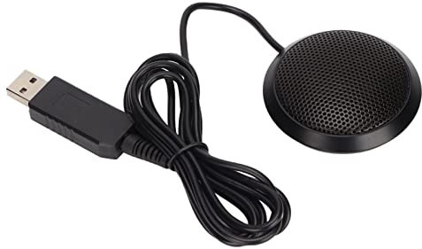 Jectse Microfono USB per Conferenze, Altoparlante USB Plug And Play Multiuso Microfono Omnidirezionale a 360°, Microfono Portatile dal Design Compatto di Eccellente qualità con Pad