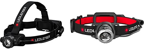 Ledlenser H7R Core Torcia frontale LED, 1000 lumen, ricaricabile con batteria al litio & H8R Torcia frontale LED, ricaricabile con batteria al litio 18650, 600 lumen, messa a fuoco regolabile