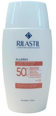 Rilastil Allergy Gesichtssonnenschutz für Allergiker, bei reaktiver und sonnenintoleranter Haut, wasserfest, SPF50, für intolerante und allergische Haut, 50 ml