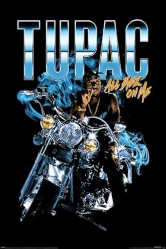 2pac All Eyez Motorcycle - Tupac Shakur Legend - Musik Poster Druck 61x91,5cm