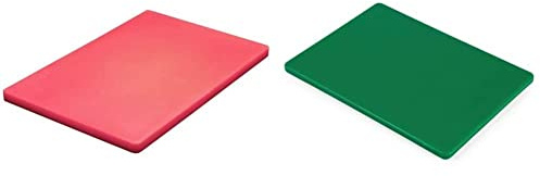 Hygiplas Large High Density Red Chopping Board for Raw Meat - 60x45cm & 23000 Chopping Board Small Green 229x305x12mm Kitchen Cutting Slicing