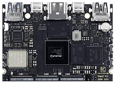 Khadas Edge2 Pro Maker Kit, RK3588S Mini PC Ordinateur, SoC Octa-Core CPU, Mali-G610 MP4 GPU, 6 Tops NPU, 8K Encodage et Décodeur, 4K UI & 4 Affichages Indépendants (16+64GB)