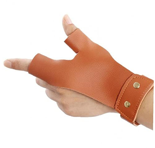 Fopytu Pfeilhandschuhe 2 Finger Schutzschützer Hand Guard Protektor Schießhandschuh Schwarz Für Die Linke Hand Für Traditionelle Recurve Bug Langbogenjagd