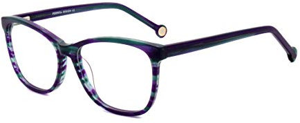 FERAVIA Vintage Quadrat Brillen Acetat Rahmen Ohne Sehstärke Brillen Retro Klare Linse Gläser für Damen Lila