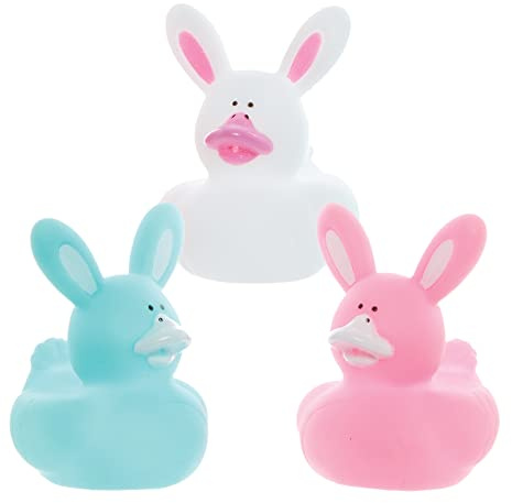 Baker Ross FX475 Hasen-Gummienten - 5er-Pack, Osterspielzeug und Partytütenfüller für Kinder