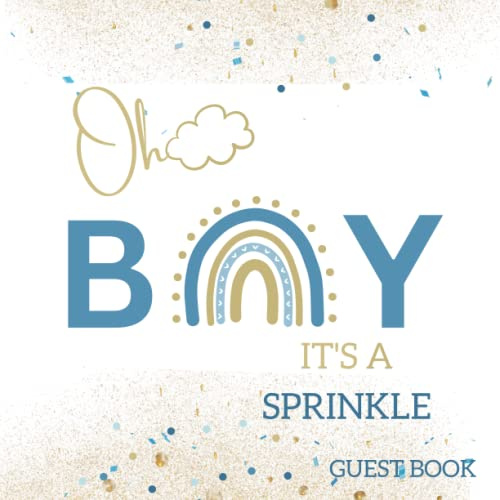 Oh Boy Baby Sprinkle Baby Shower Guest Book Blue Sprinkle Decoration Boy Themed Party: Advice Memories Instant Photos and Prediction Keepsake Gift for Moms