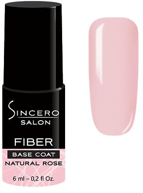 Sincero Salon - Fiberglas Gel Base Natural Rose - Nagelhärter - UV Nagellack - Unterlack für Nägel - Gel Nail Polish für beschädigte Nägel - UV Lack für Maniküre - 6ml