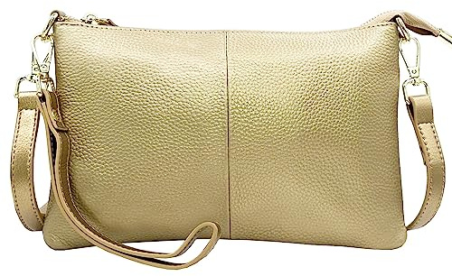 Beurlike Portafoglio da polso in pelle pochette borse per le donne piccole borse per telefono a tracolla, Oro, Moda