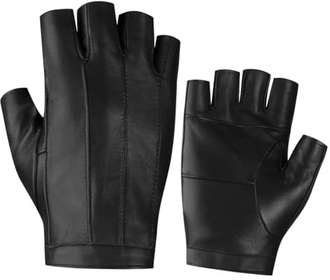 Harssidanzar Fingerlose Fahrhandschuhe Outdoor Sport Half Finger Handschuhe für Damen KL028EU,Schwarz,Größe S
