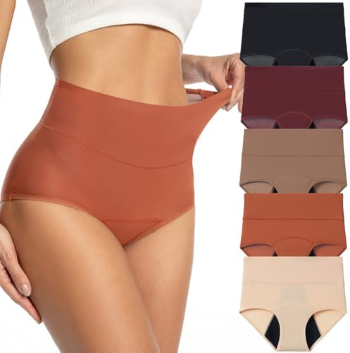 Kvitko Period Underwear for Women 3 Layers Breathable Menstrual Period Panties Multicolor