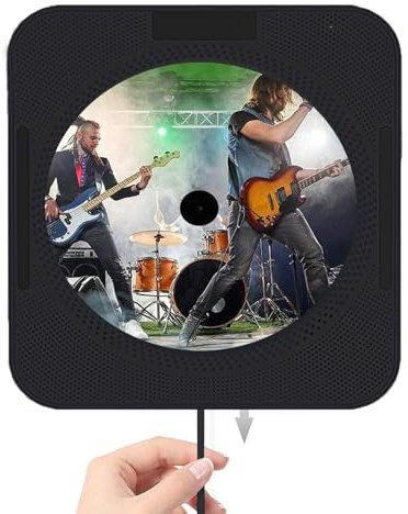 CD Players for Home, HoneTeek Wall-Mountable CD Player with Bluetooth, Portable Music Player for Home with Remote control, Personal CD Player Built-in HiFi Speakers, FM Radio, USB, AUX (BLACK)