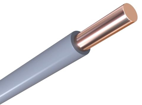 WITTKOWARE H07V-U Elektro Schaltdraht starr (PVC Einzeladerleitung), Kupfer, 2,5mm², Kabellänge 100m, Farbe grau