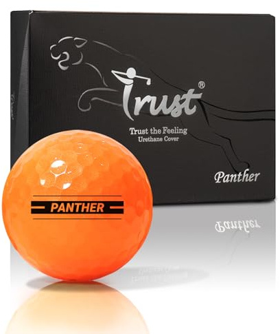 Trust Balles de Golf Panther | pour Passer sous Les 100 | Revêtement Uréthane pour Un Toucher Ultra-Doux | Noyau Big Max pour Une Distance Maximale et Un Vol Précis (12 Balles, Jaune)