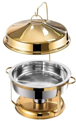 CUSYHJ Set di stufa a buffet per pentola calda in acciaio inossidabile-Server e riscaldamento con coperchio d'attacco, attrezzatura per contenitore isolato per buffet di pentola