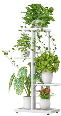 Lidzopas Soporte para Plantas de 4 Niveles para Interiores,Soporte Alto para Plantas de 53 cm,Estante Grande de Metal para Macetas de Flores, Estante de Exhibición de Múltiples Plantas de Flores