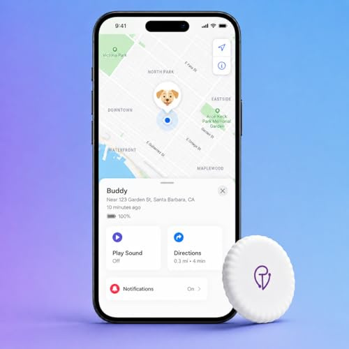 Tracker Mist Bluetooth Air Tracker — Works with Apple Find My (iOS), Key Finder & Item Locator with Loud Alarm, Replaceable Battery, GPS-Style Tracking for Keys, Luggage, Wallet, Pets, Bike