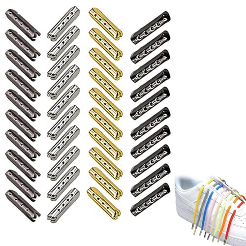 NOPKESV 40 Piezas Puntas de Cordones 4 Colores Aleación Cabezas de Repuesto Extremo de Cuerda Metal para Cordón de Zapatos Sudadera con Capucha Pantalón Cuerda Reparación Reemplazo (4 Colores)