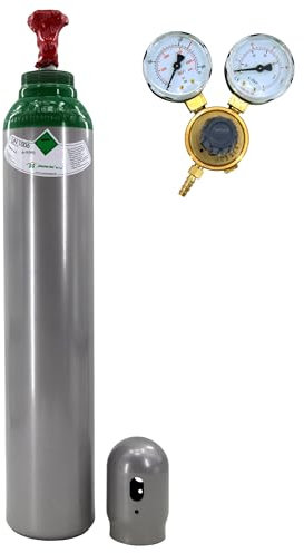 Bombola del gas con riduttore Pure 4.8 Argon (100%) gas di saldatura 8 litri TIG/TIG MIG incluso rotametro