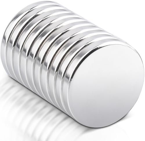 10 Stück Magnete Stark 20x3mm Neodym Magnete Extra Stark, Neodym Magnet Groß Starke Magneten Flach Rund Magnet für Magnettafel, Whiteboard, Kühlschrank, Handwerk, Zuhause, Büro