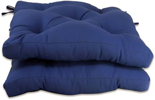 MORE FREE-Pack 2 Cojines para Silla,Cojin de Asiento Decorativo Funda de Poliéster y Relleno de Fibra Hueca 40x40x5cm,Ideal para Comedor, Terraza, Salón y Restaurante (Azul, Pack 2)