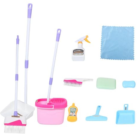 ADOCARN 1ensemble Jouets De Nettoyage pour Garçon Fille De Simulation De Ménage Rose Outils Montessori pour De Rôle Et Apprentissage des Tout-Petits