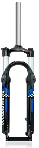 KANGXYSQ 20/24 Zoll Mountainbike Federgabel 1-1/8 Zoll Gerade Mechanische Gabel 100Mm Federweg QR 9 Mm Scheibenbremse Fahrrad Federgabel Manuelle Verriegelung