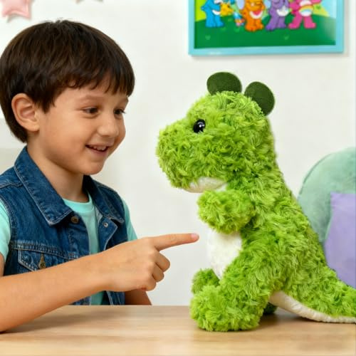 ZIYOUA Kinder Plüschtier Dinosaurier, 20cm, Einzeln Dinosaurier | Plushies Spielzeug, Personalisiertes Dinosaurier Kuscheltier, Geschenke für Jungen und Mädchen für Kinder 4+