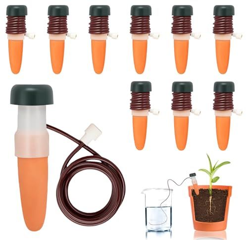 FANGCCC 10 Stück Automatisches Bewässerungssystem für Pflanzen, Selbstbewässerung Tonkegel für Topfpflanzen Balkon & Zimmerpflanzen Urlaubsbewässerung Indoor Outdoor (Orange-10PCS)