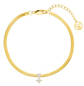 PAUL VALENTINE - Damen Armband Edelstahl - Vergoldet/Golden - Zirkonia Anhänger - PV-B0018