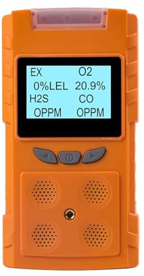 Detector de Gas, Detector multigas 4 en 1 O2 CO H2S EX, medidor portátil de oxígeno, hidrógeno, sulfuro, monóxido Carbono, Fugas Gas Combustible para el Trabajo y el hogar