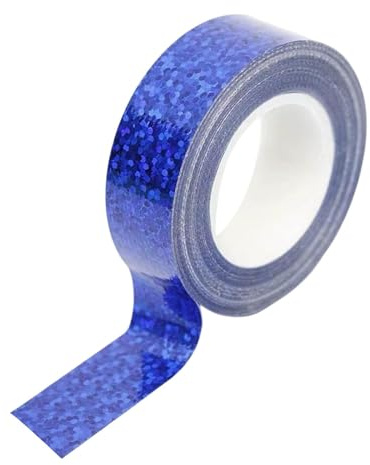 Harilla Cinta Adhesiva para Aro de Gimnasia Ritmica, Cinta con Purpurina, Accesorio Artístico para Gimnasio, Cinta de Envoltura Gruesa Fácil de Aplicar, Profesional Multiusos, Azul Oscuro