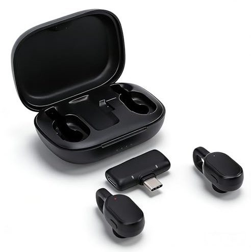 Dpofirs Microfono Lavalier Wireless, Cancellazione del Rumore AI 2.0, SNR 80dB, 48 KHz, 24 Bit con Microfono a Clip Magnetico per Live Streaming, Vlog e interviste.