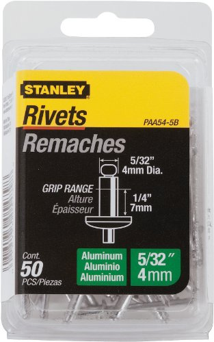 Stanley Paa54-5B - Remaches de aluminio (50 unidades, 5/32 x 1/4)