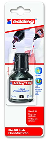 edding Nachfülltinte edding T 25, f.edding Perm.m,30 ml,schwarz
