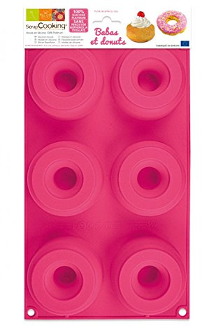 ScrapCooking 3101 Babas et Donuts Moule Silicone Rose 33 x 17,5 x 3 cm