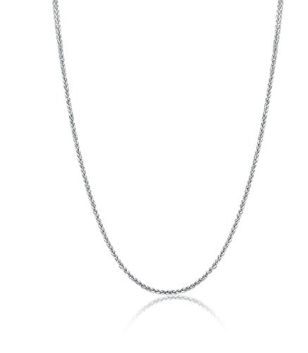 PRINS JEWELS 18 Karat / 750 Weißgold Schöne Diamantschliff Spiga Weizen Kette Länge wählbar (50 CM)