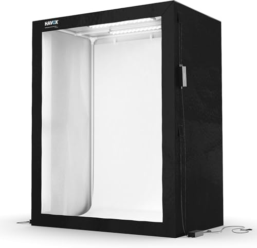 HAVOX - Fotostudio HPB-160 - Maße 160x80x120cm - 6X Dimmbare LED-Beleuchtung Tageslicht 5500k - 30,000 Lumen - CRI 93 - Machen Sie Ihre Kommerziellen Fotos zu E-Commerce