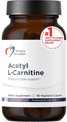 Designs for Health Acetyl L-Carnitine Capsules 800mg - Energizing Brain Support - Non-GMO, Vegetarian Acetyl L-Carnitine HCl Supplement (90 Capsules)
