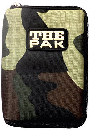 Darttasche The PAK, Farbe camo strapazierfähige Nylon-Tasche für 1-2 Sets montierter Darts und zusätzlichen Fächern für Flys und Ersatzschäfte. (ohne Inhalt)