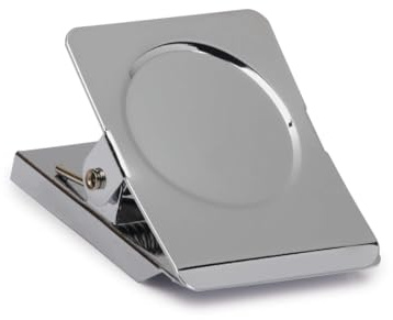 Maul - Pinzas de papel con imán (acero, 40 mm de ancho, 23 mm de ancho de sujeción, 1,2 kg de fuerza de sujeción, 1 unidad), color plateado