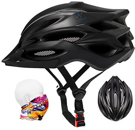 ioutdoor Premium Fahrradhelm, CE CPSC Zertifikat, Radhelm mit Abnehmbarer Sonnenblende und Insektennetz, Superleichter Verstellbarer Fahrradhelm für Fahrradfahren Racing Outdoors Sports (Schwarz)