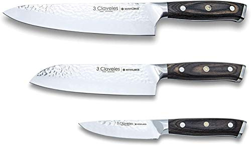 3 Claveles Kimura Profi Küchenmesser Küchenmesser Küchenmesser Edelstahl Utensilien Set 3 Messer KIMURA