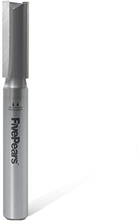FivePears Straight Router Bits 1/4 Inch Shank Double Flute, 5/16 Inch Cutting Diameter, 3/4 Inch Cutting Length, Used for Create Groove, Dado or Hollow