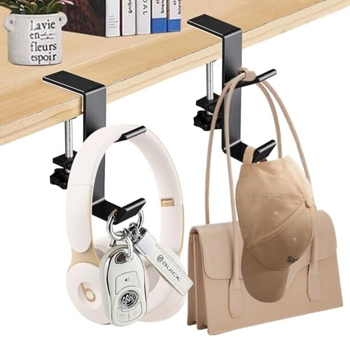 RXKFIGX Porte Sac à Main Table Multifonctionnel Accroche Sac Réglables Crochet pour Sac Main Table Accroche Sac Table Accroche Sac Support de Casque Sous le Bureau, Alliage D'aluminium, Réduit l'enc