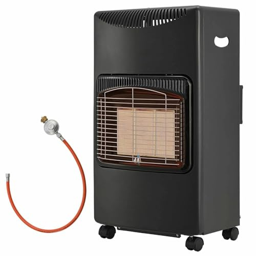 Gas Bullet ® 4200 Watt Gasheizung LPG inkl. Gasdruckregler Set | Gasheizofen, Heizstrahler, Gasheizgerät, Butan- und Propangasflaschen bis 15kg | nur für den Außenbereich