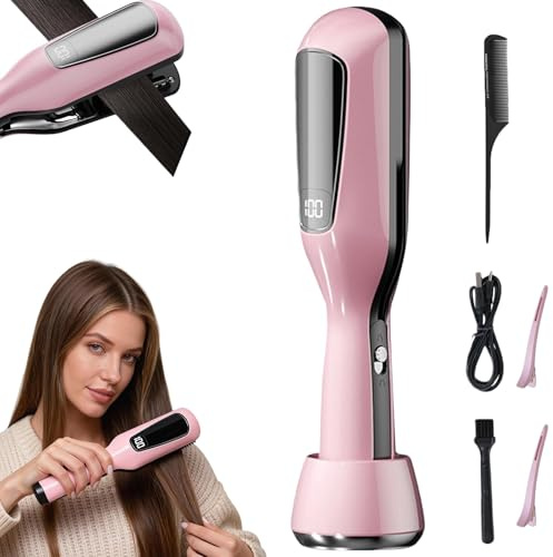 Coupe Fourche Cheveux, Coupe Fourche, Tondeuse À Pointes Fourchues Avec Affichage LED, Élimine Les Pointes Fourchues Et Les Cheveux Abîmés, Rechargeable, Pour La Maison Et Les Voyages (#Rose)